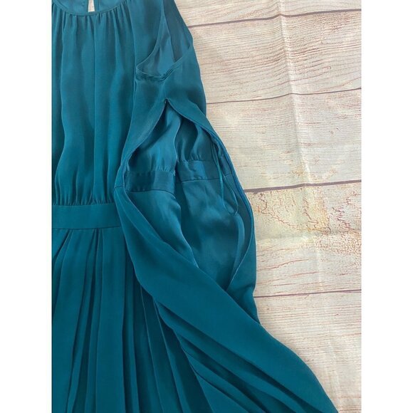 Paper Crown X Stitch Fix Women's Green Sleeveless Pleated Dress - 8 - Picture 11 of 14